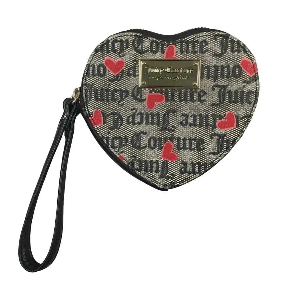 Juicy Couture Heart Shaped Monogram Zip Wristlet Wallet Accessories Accessory